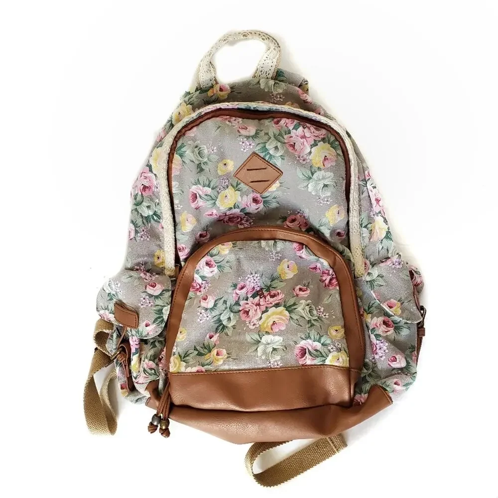 Madden Girl | Floral Backpack Vegan Leather Trim